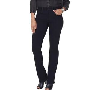 NYDJ Marilyn Tummy-Control Zipper Embellished Straight-Leg Jeans SIze‎ 0 NWT